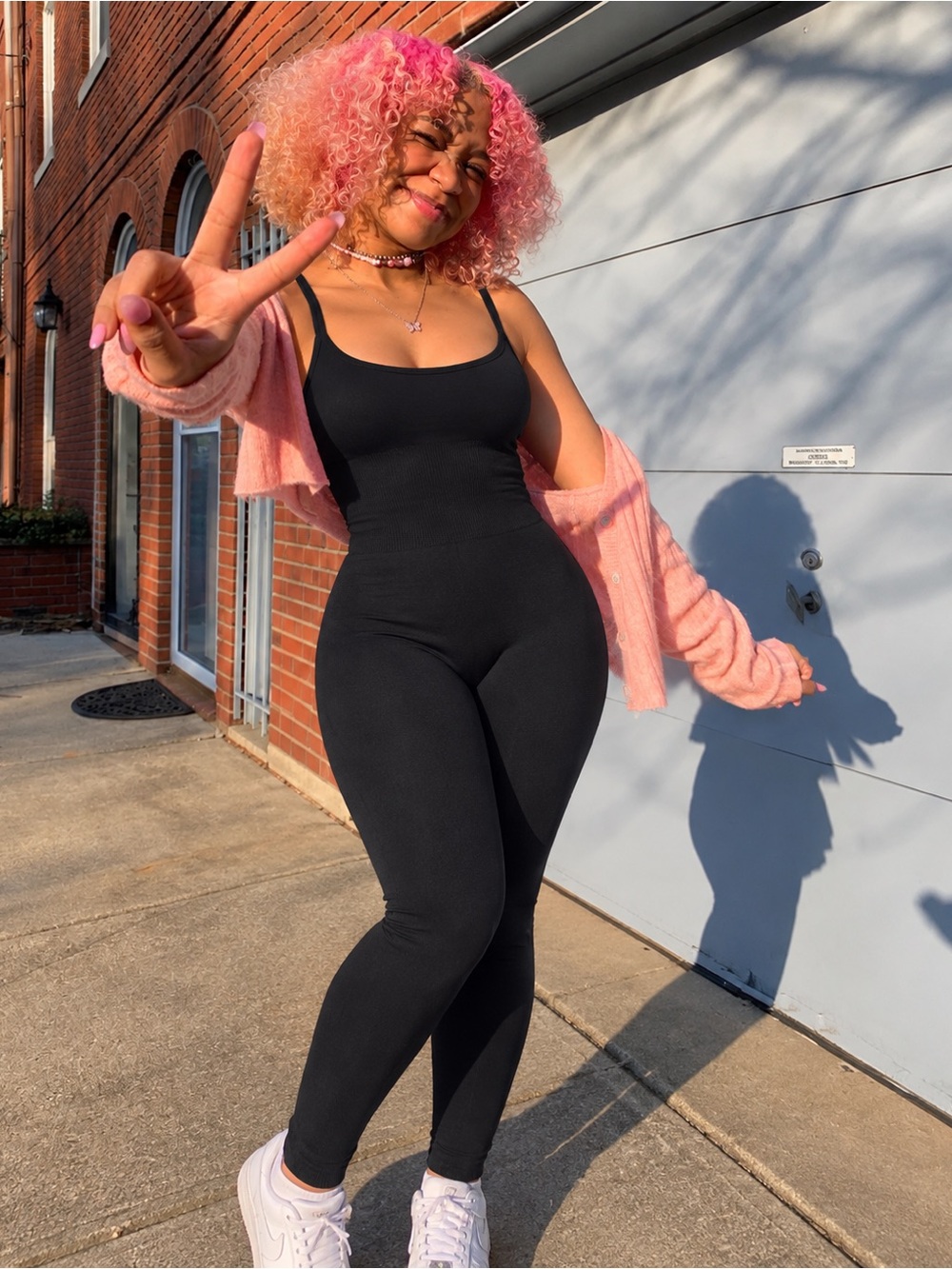 Scoop-Neck Black Ribbed Tank Jumpsuit